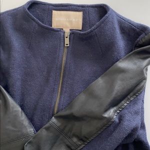 Banana republic tweed bomber jacket w/ leather!